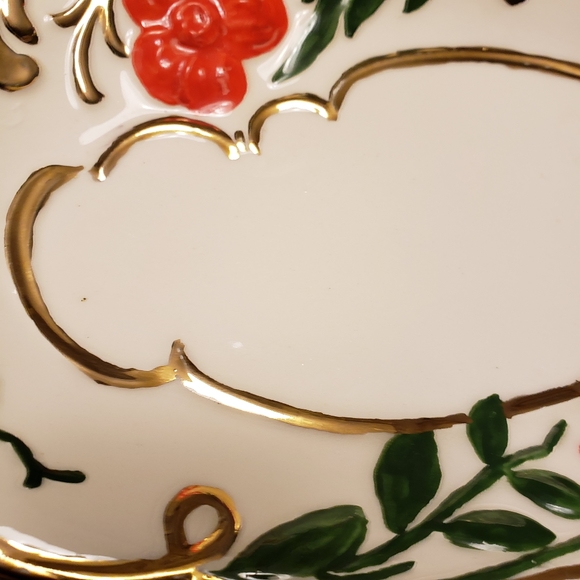 Mid-Century Hand Painted Christmas Platter - Picture 4 of 5